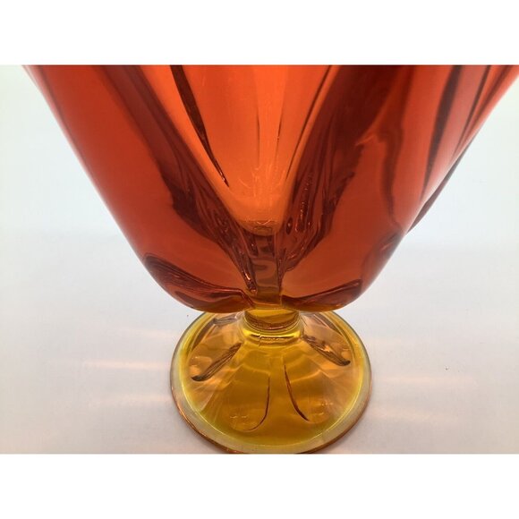 Viking Vintage 6 Pedal Amberina Vase MCM Collectible Art Glass 9 Inches Tall - Picture 10 of 12